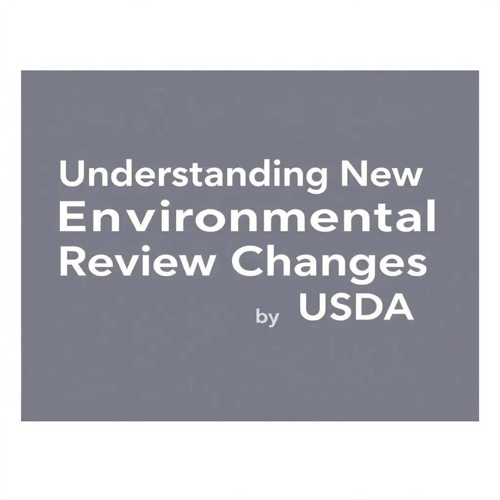 UNDERSTANDING NEW ENVIRONMENTAL REVIEW CHANGES BY USDA